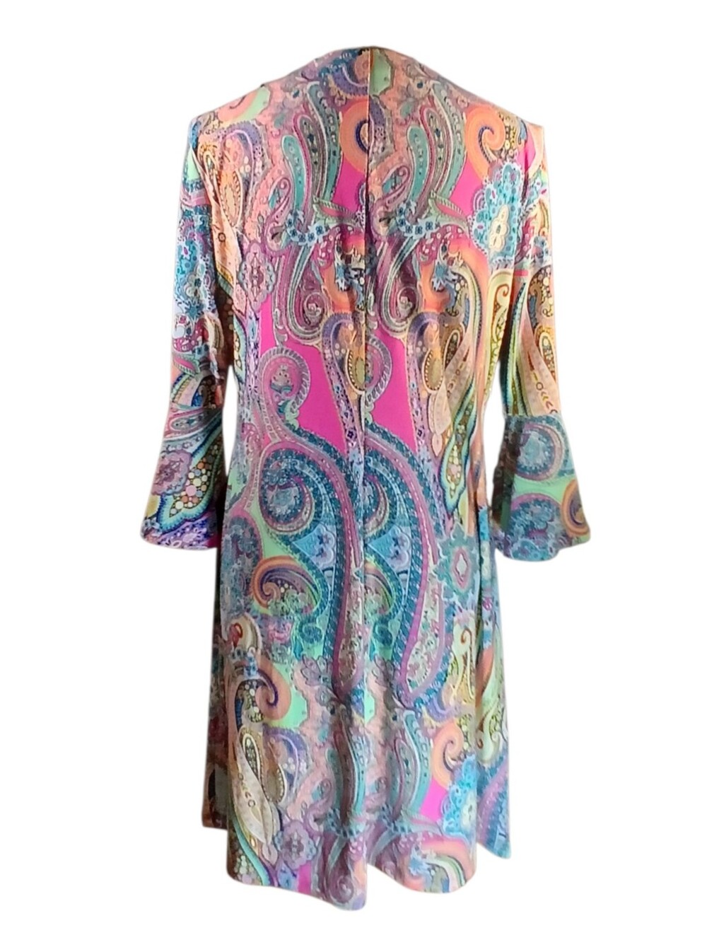 Tommy Hilfiger Figure Flattering Midi Dress Colorful Paisley Print Sz 12 - Picture 4 of 9